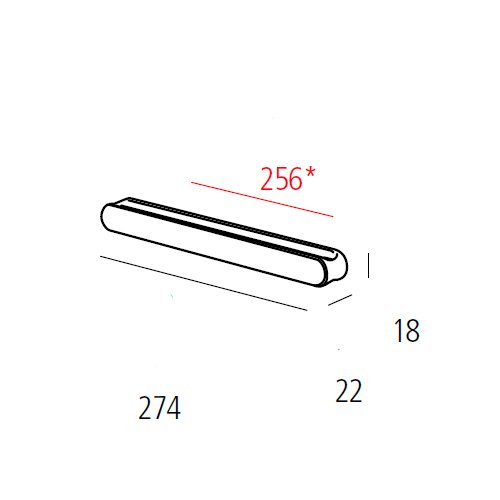 Ручка L=272мм, м/о 256мм, хром пол.