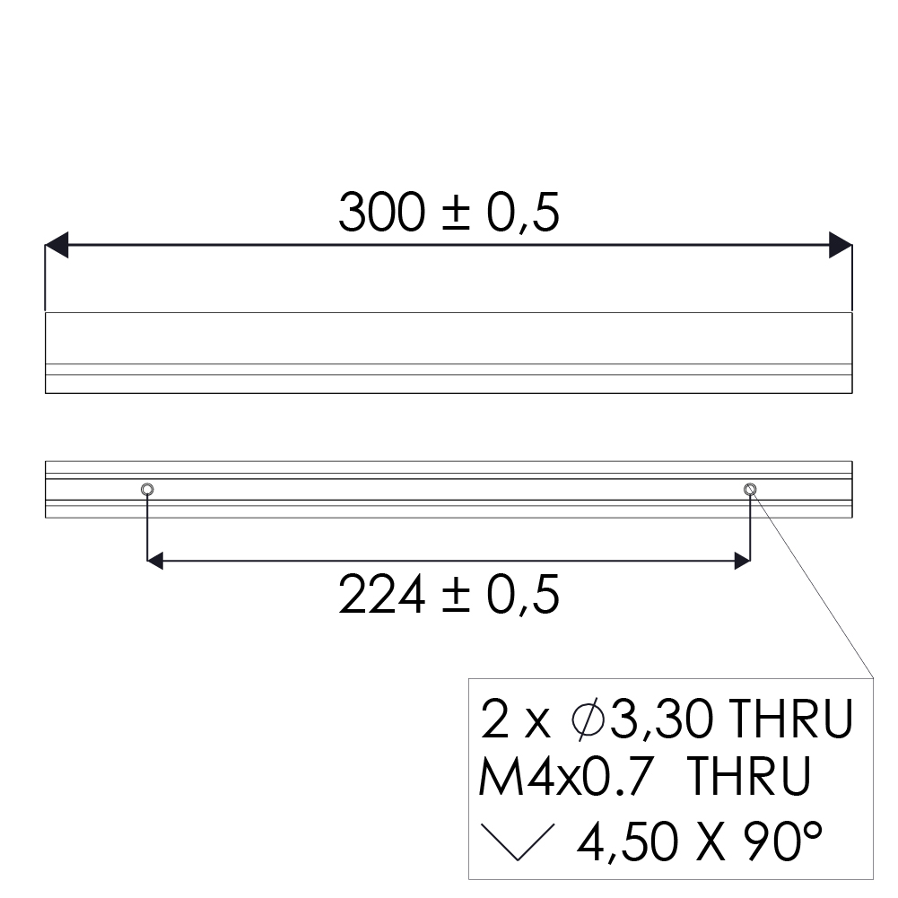 Ручка LUCENTE 300х21хh30мм, м/о 224мм, латунь матова Ручка LUCENTE 300х21хh30мм, м/о 224мм, латунь матова