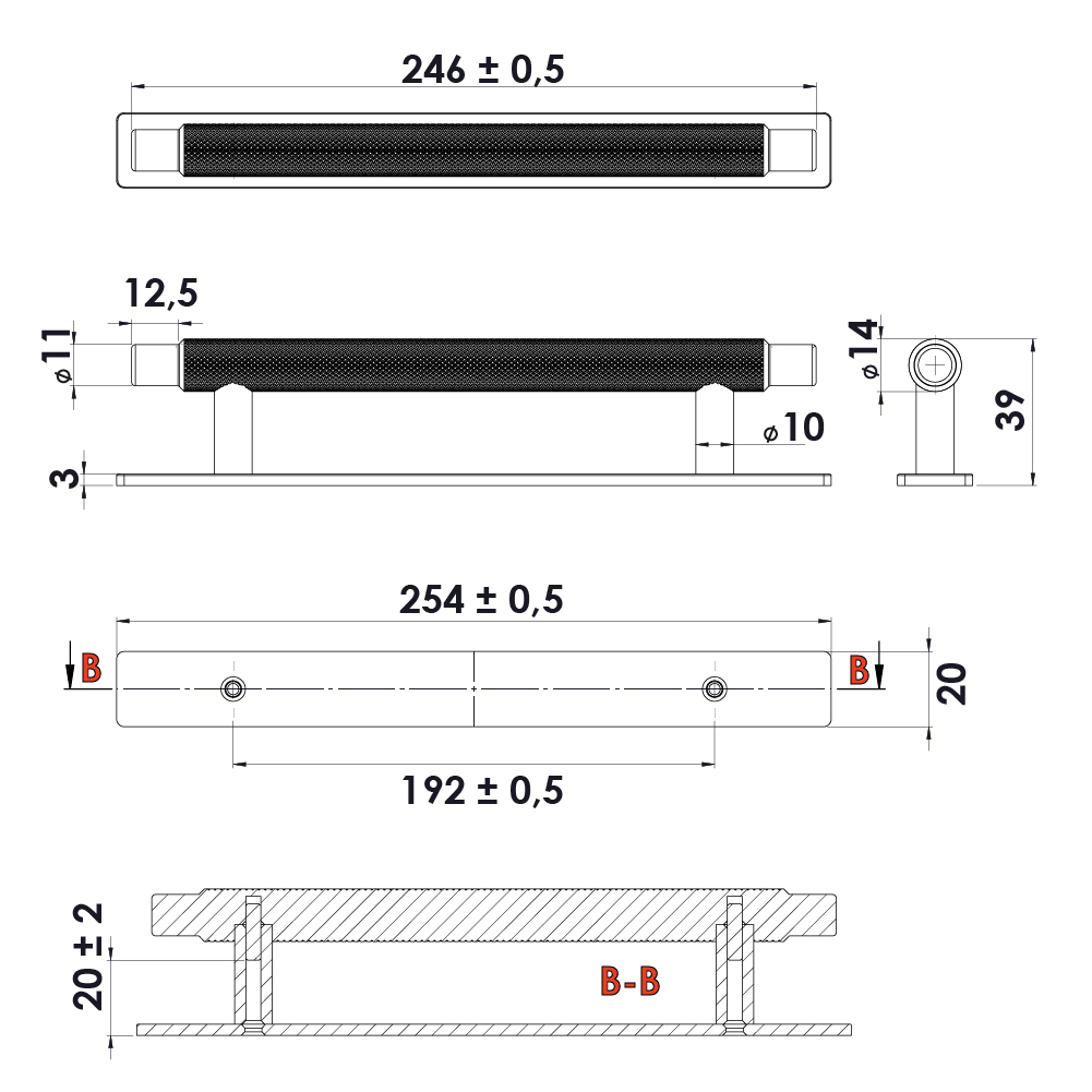 Ручка MANOR Back, L=254мм, м/о 192мм, латунь антична Ручка MANOR Back, L=254мм, м/о 192мм, латунь антична