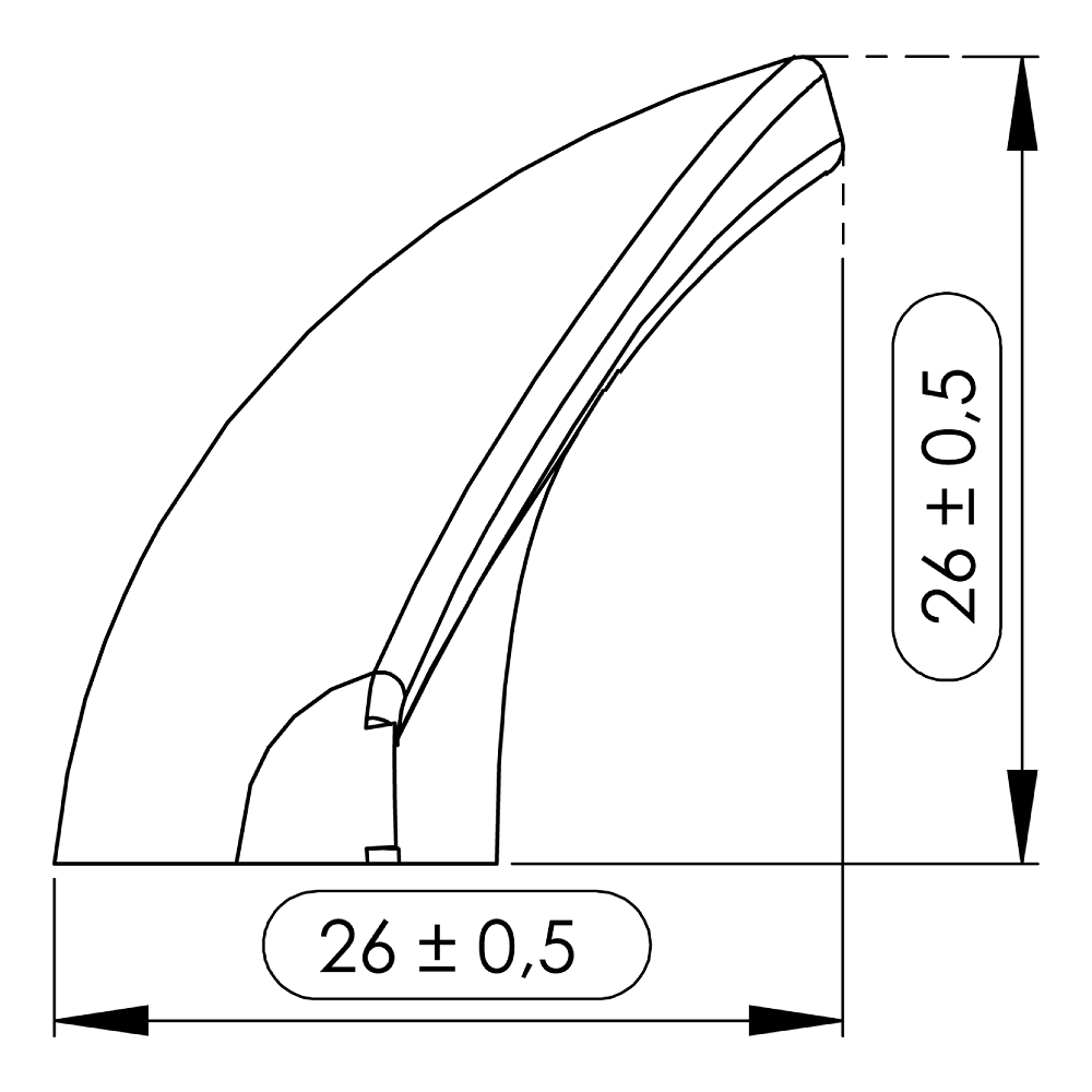 Ручка MANTA 240х26х26мм, м/о 160мм, дуб лакований