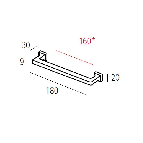 Ручка-скоба м/о 160мм, стара мідь Ручка-скоба м/о 160мм, стара мідь