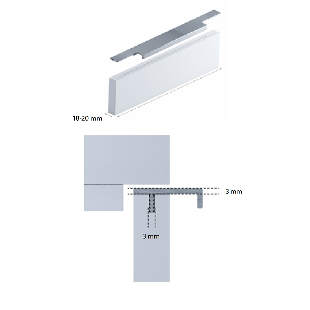 Ручка TRIM, L=895мм, врізна, чорний браш Ручка TRIM, L=895мм, врізна, чорний браш