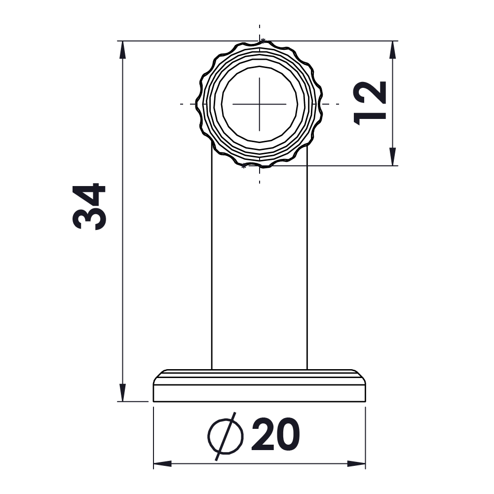 Ручка VILLA LONG 690хh34х20мм, м/о 2х320мм, хром пол.