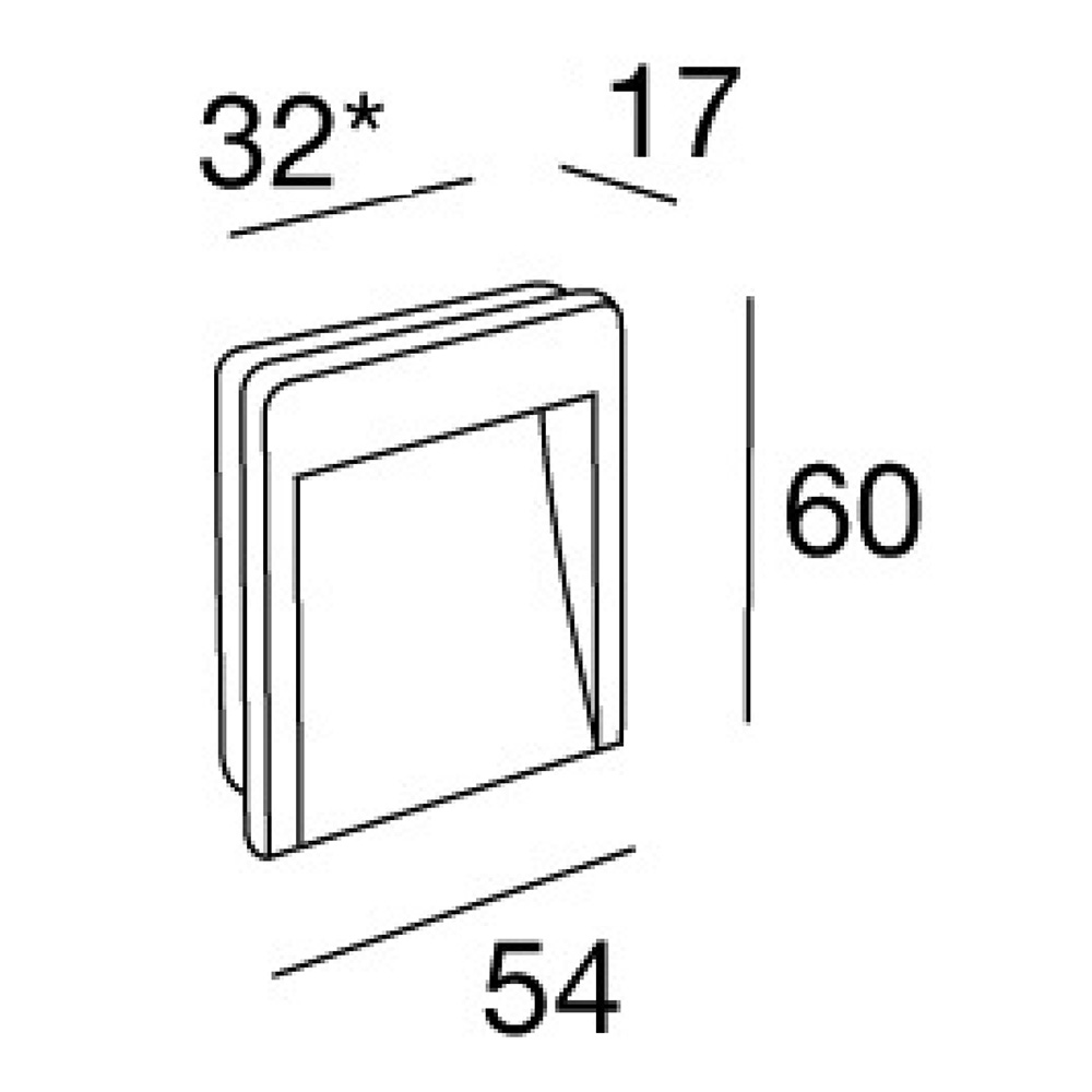 Ручка врізна м/о 32мм, хром полірований Ручка врізна м/о 32мм, хром полірований