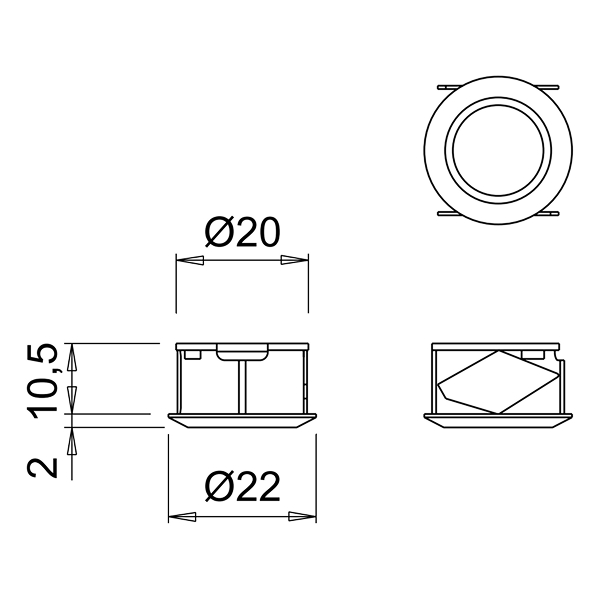 Вимикач сенсорний TOM 72W 24Vdc F03, алюм.