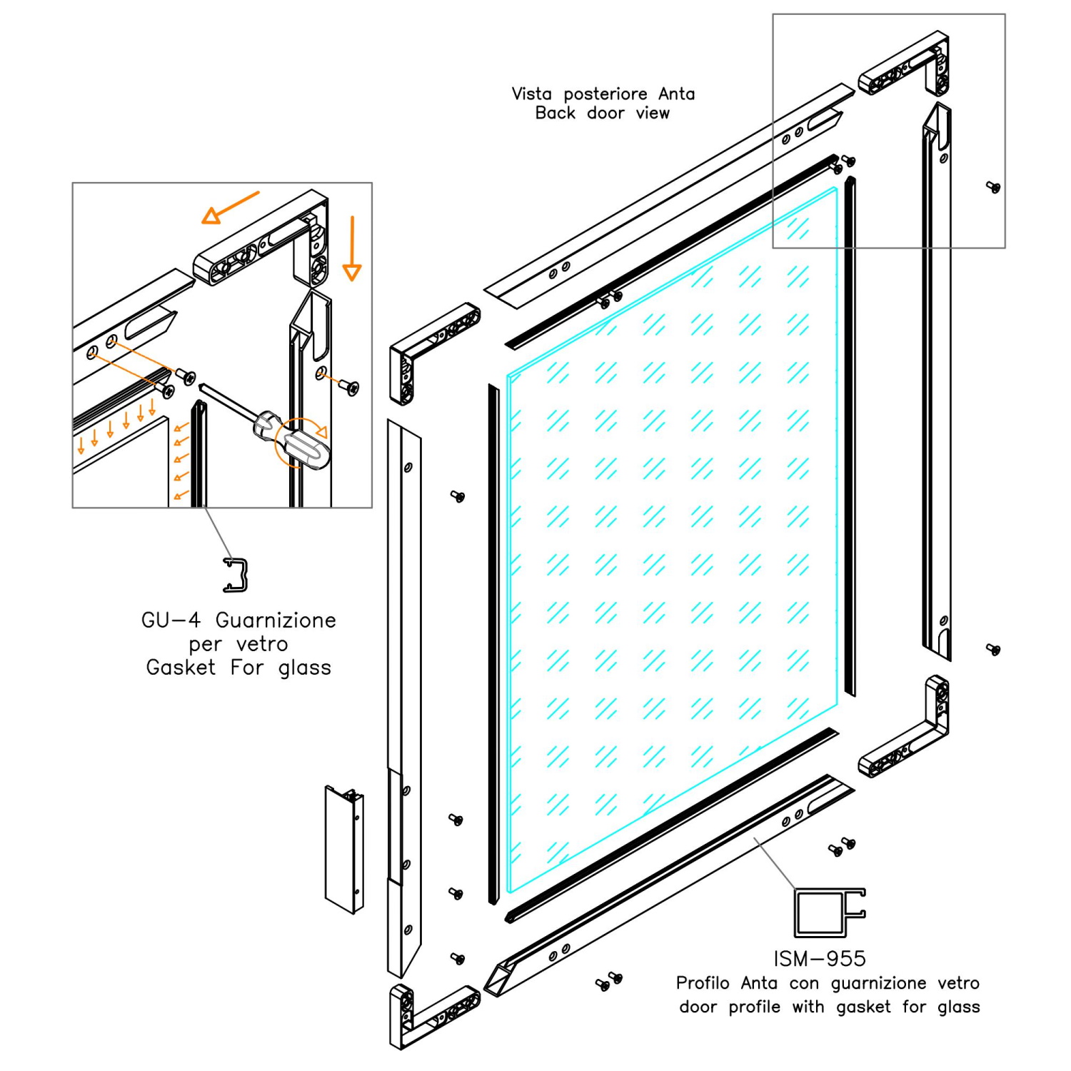 Ущільнювач для профіля ISM 955, 3000мм Ущільнювач для профіля ISM 955, 3000мм