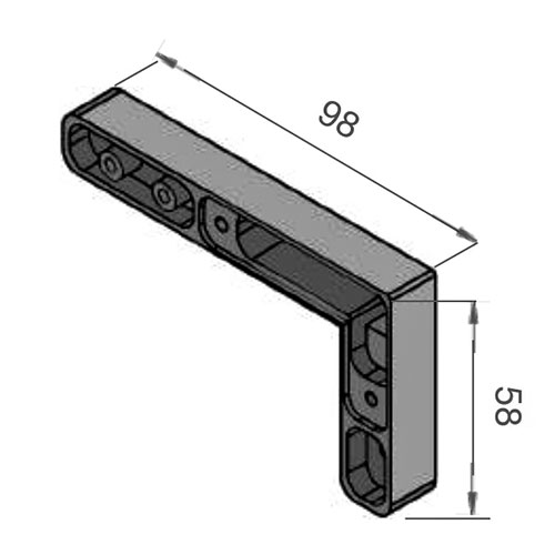 З'єднувальний елемент для дверей ISM 955, правий (цамак) З'єднувальний елемент для дверей ISM 955, правий (цамак)