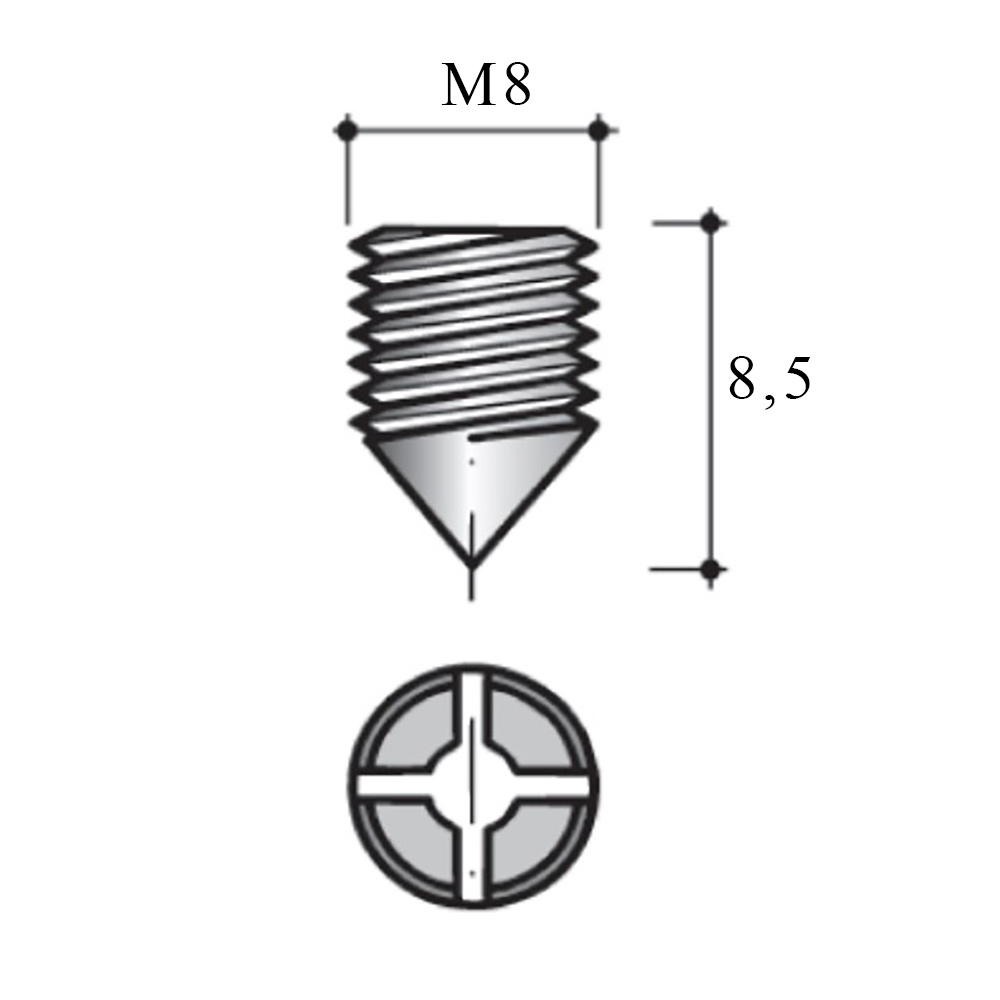 Соед.винт M8, L=8мм (сталь) альт. прGR01ZZ00010M8