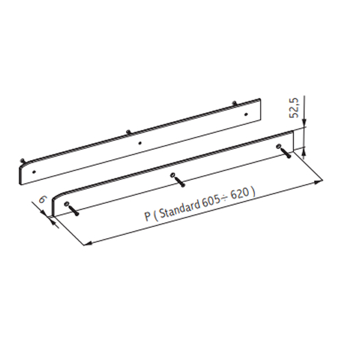 Торц. планка хром полір. Н=40мм, L=605мм, (алюм.), права+ліва