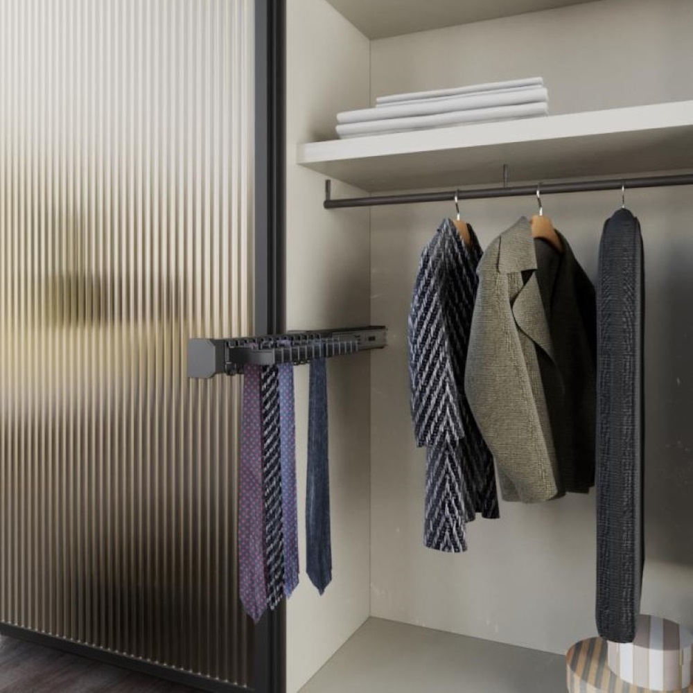 Тримач Ipnos на 13 краваток 450мм, з лівим  кріпленням, чорний