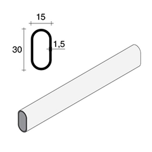 Труба 30х15мм, товщиною d=1,6мм, 2000мм, хром (сталь)