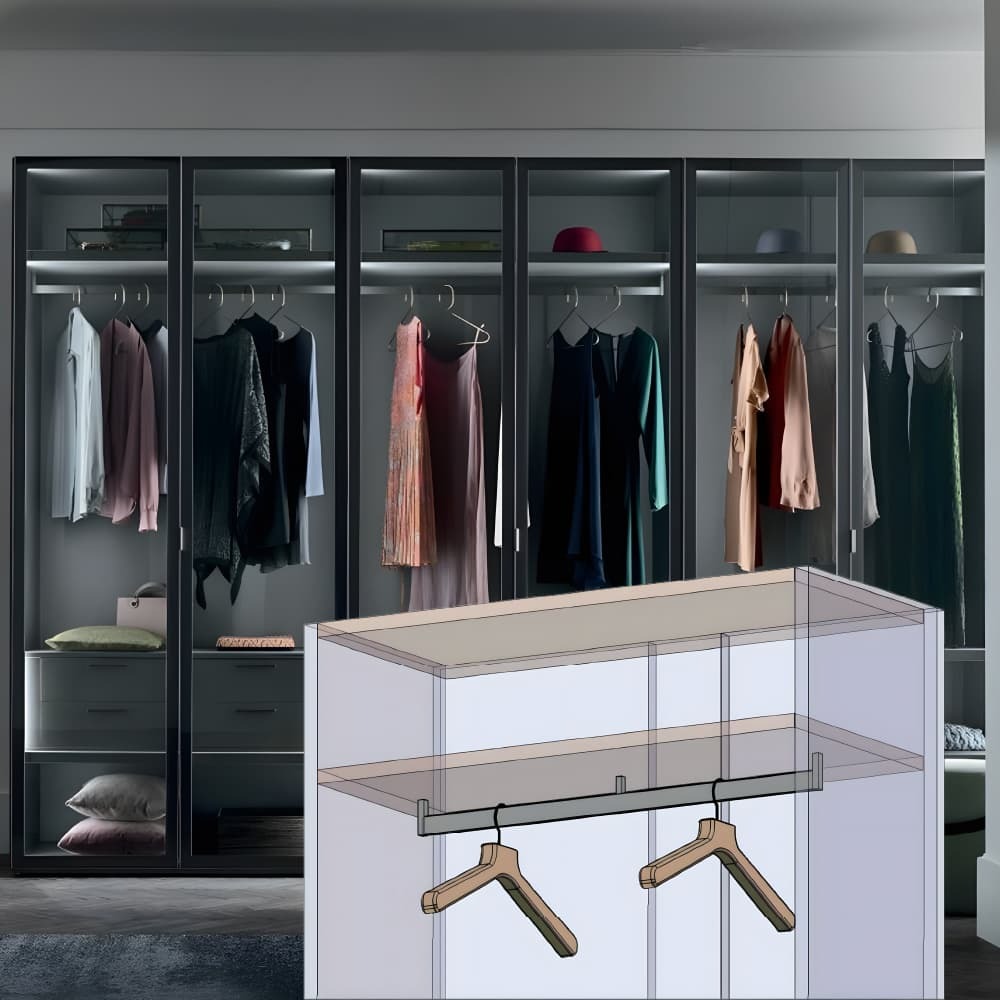 Труба гардеробная 29х13мм, бронза Картьє, 6000мм