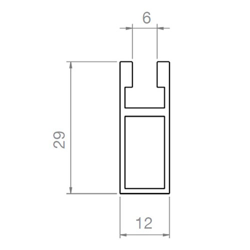 Труба гардеробна PR-2912, 6000мм, чорний Труба гардеробна PR-2912, 6000мм, чорний