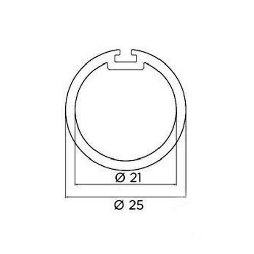 Труба гардеробна (кругла) з пазом для ущільнювача, чорний мат., 5600мм