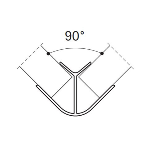 Угол 90° алюминиевый наружный H=100мм, нержавейка