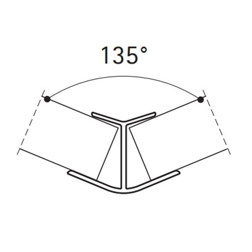 Кут зовнішній 135°  H=100мм, алюміній Кут зовнішній 135°  H=100мм, алюміній