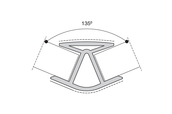 Кут зовнішній 135гр. Castagno (Sorrento) H=120мм (пластик)                                             Кут зовнішній 135гр. Castagno (Sorrento) H=120мм (пластик)