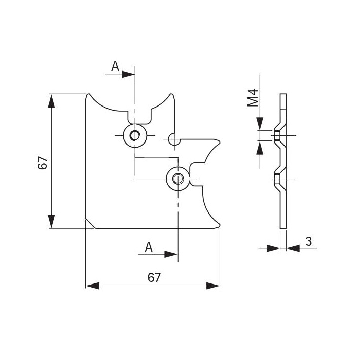 Куточок 67х67мм для фасадів ANTE Куточок 67х67мм для фасадів ANTE