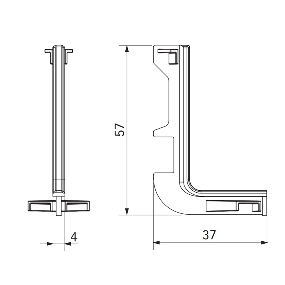 Куточок з'єднувальний внутр. для L-образної ручки, Золото Куточок з'єднувальний внутр. для L-образної ручки, Золото
