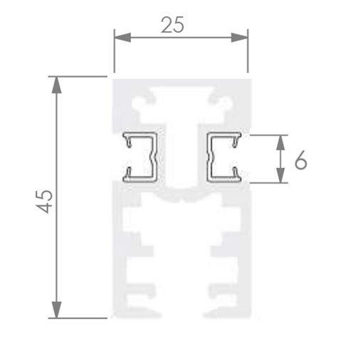 Ущільнювач для скла 5-6мм, в профіль 2545RG, 3000мм Ущільнювач для скла 5-6мм, в профіль 2545RG, 3000мм