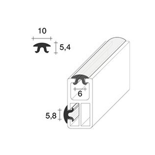 Ущільнювач до профіля-труби R30, прозорий (12м) Ущільнювач до профіля-труби R30, прозорий (12м)