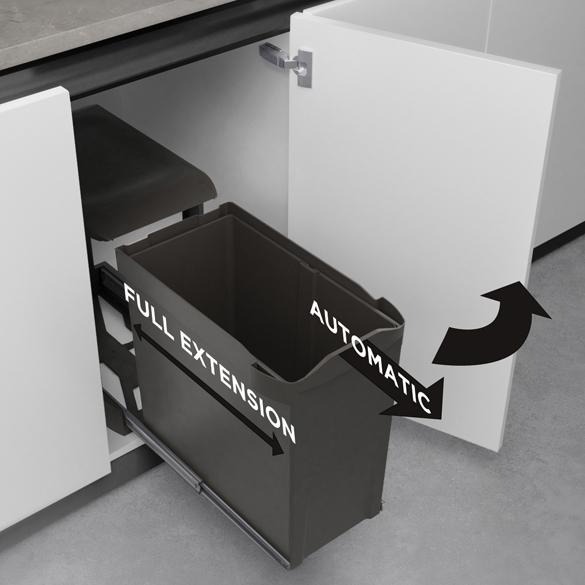 Відро 400 (мод.245) висувне, 30л, 260х452мм, H=442мм, пластик, сірий