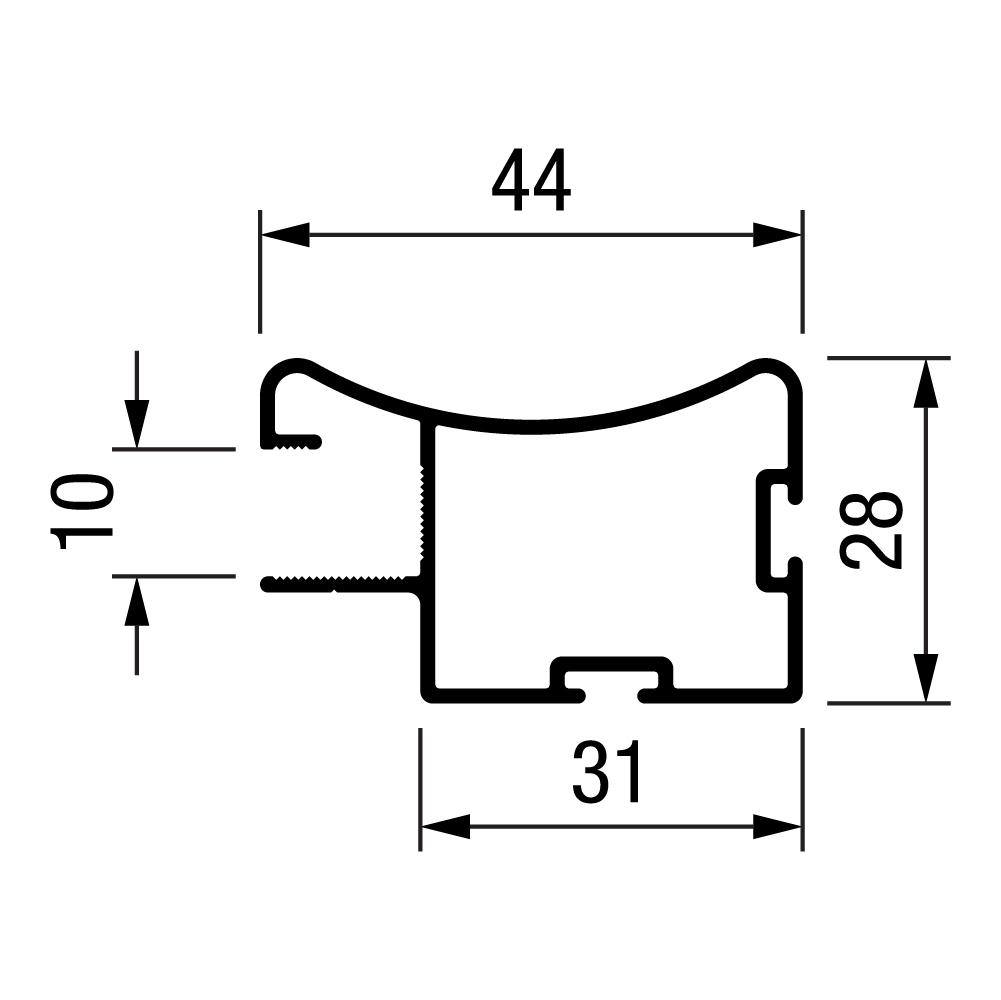 Вертикальний профіль TR10ND L=2900мм, алюміній Вертикальний профіль TR10ND L=2900мм, алюміній