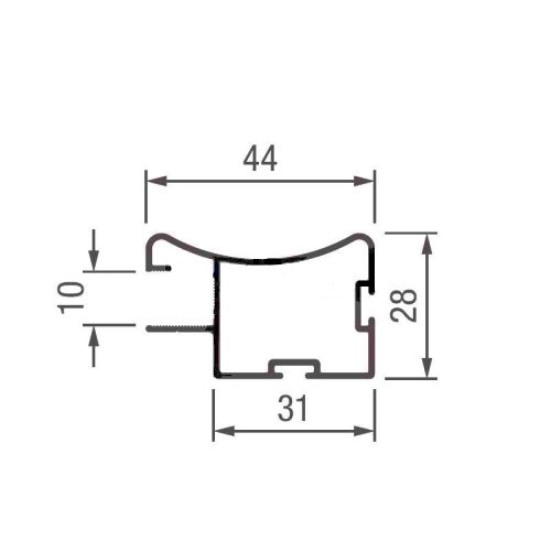 Вертикальний профіль TR10ND L=2900мм, дуб шпон Вертикальний профіль TR10ND L=2900мм, дуб шпон