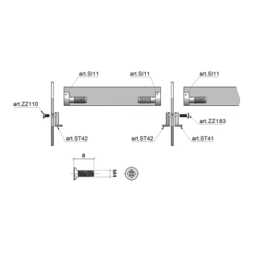 Винт M4х8мм, цинк