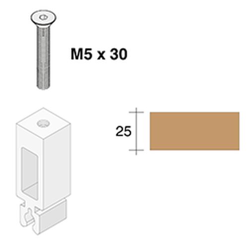 Винт с потайной головкой М5х30 (для полок 25мм), цинк
