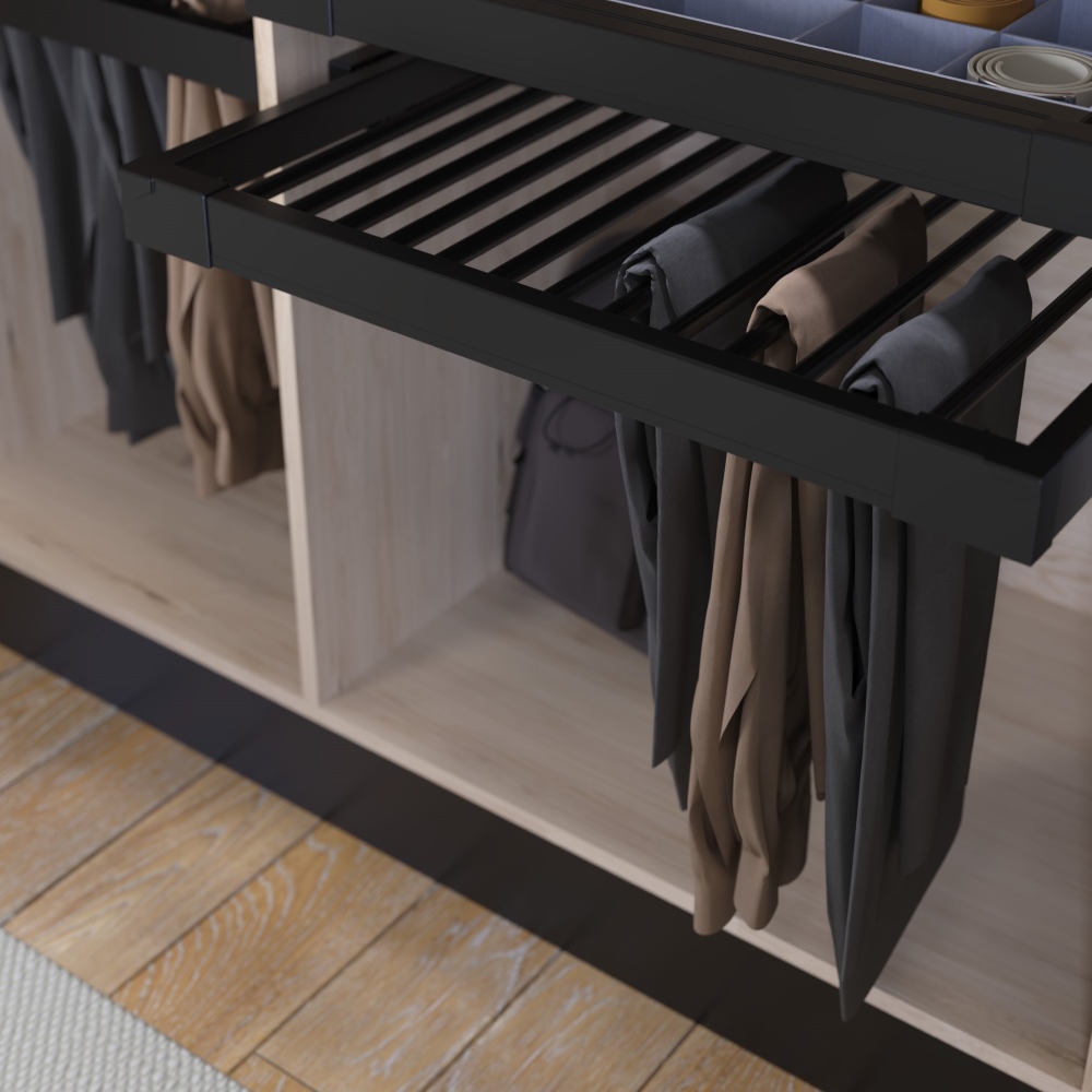 Вішак Ipnos на 8 брюк, на глибину 450мм, чорний Вішак Ipnos на 8 брюк, на глибину 450мм, чорний