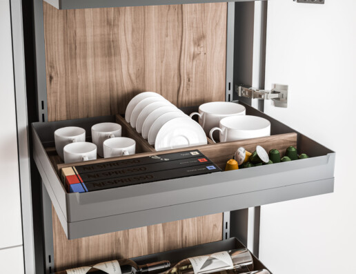 Вставка 600 Sous-Chef в ящик колонны для кофейной посуды, орех, коричневый