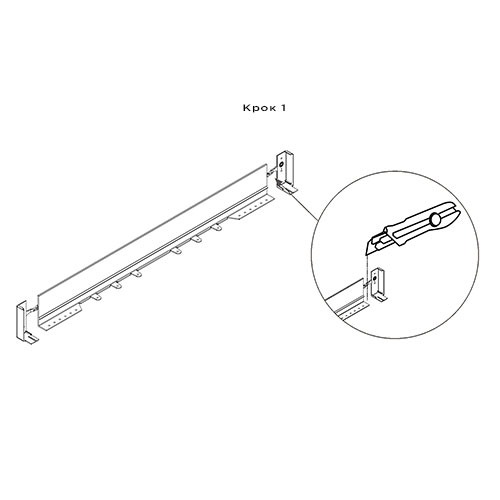 Вставка Syphon flex l=680мм, h=60мм під сифон, у днище ящика 18мм, сірий