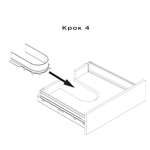 Вставка Syphon flex l=680мм, h=60мм під сифон, у днище ящика 18мм, сірий