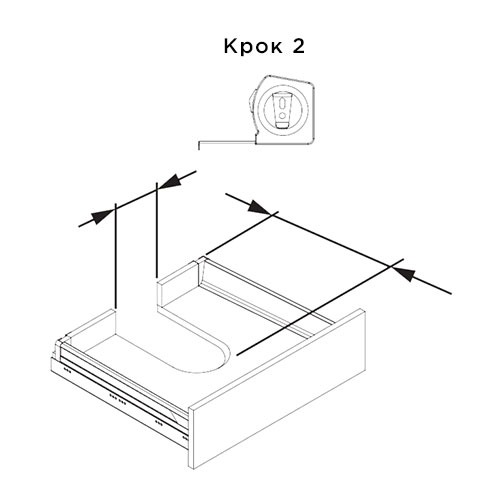 Вставка Syphon flex l=680мм, h=60мм під сифон, у днище ящика 18мм, сірий