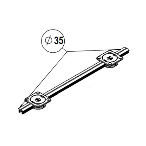 Вирівнювач для дверей серії  323, L=2300мм (підріз. до 420)