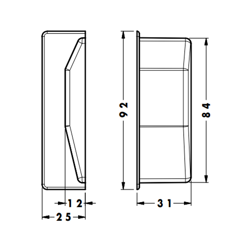 Заглушка 31мм для підвіса 807, срібло, ліва
