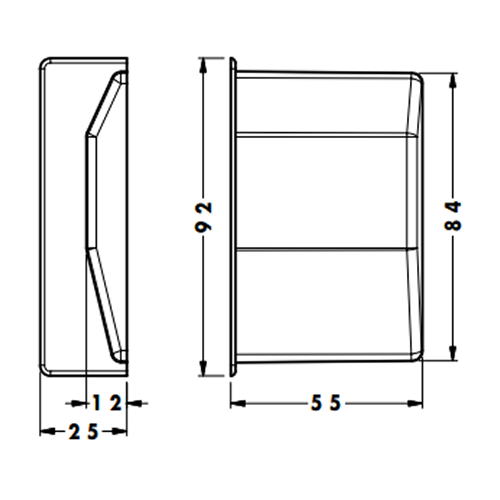 Заглушка 55мм для підвіса 807, білий, права