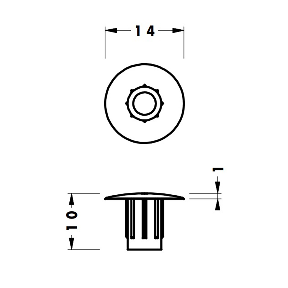 Заглушка для опори 308, чорний Заглушка для опори 308, чорний