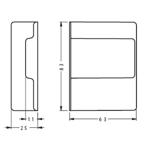 Заглушка для підвісу 807, срібло, права Заглушка для підвісу 807, срібло, права