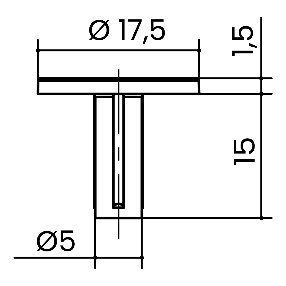 Заглушка P.A160 d16х15мм, білий Заглушка P.A160 d16х15мм, білий
