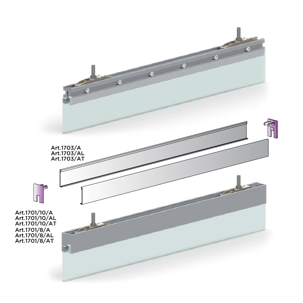 Заглушка Vetro40 (1703), алюміній, 6000 мм Заглушка Vetro40 (1703), алюміній, 6000 мм