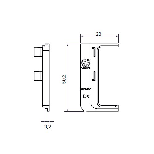 Заглушка зовнішня для 1-сторонн. універс. профіля-ручки, алюм. (пласт.) Заглушка зовнішня для 1-сторонн. універс. профіля-ручки, алюм. (пласт.)