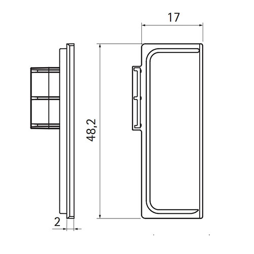 Заглушка внутрішня для 1-сторонн. універс. профіля-ручки, алюм. (пласт.) Заглушка внутрішня для 1-сторонн. універс. профіля-ручки, алюм. (пласт.)
