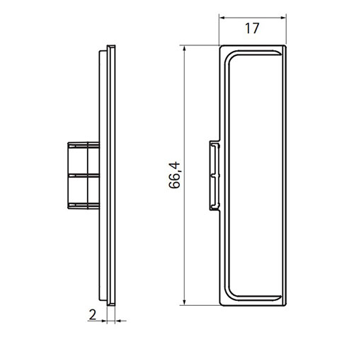Заглушка внутрішня для 2-сторонн. універс. профіля-ручки, алюм. (пласт.) Заглушка внутрішня для 2-сторонн. універс. профіля-ручки, алюм. (пласт.)