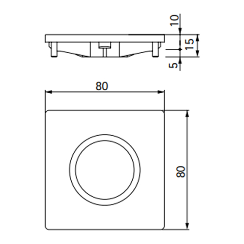 Заглушка опори стола під скло, 80х80мм, сіра