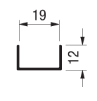 Горизонтальний профіль "U" PRU19-S85 1,2,3 і 4м, алюміній  Горизонтальний профіль "U" PRU19-S85 1,2,3 і 4м, алюміній
