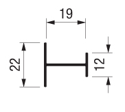 Профіль-перемичка  "H" PRH19-S85 1,2,3 і 4м, алюміній  Профіль-перемичка  "H" PRH19-S85 1,2,3 і 4м, алюміній