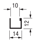 Горизонтальный профиль "U" PRU10-V 1,2,3 и 4м, дуб шпон