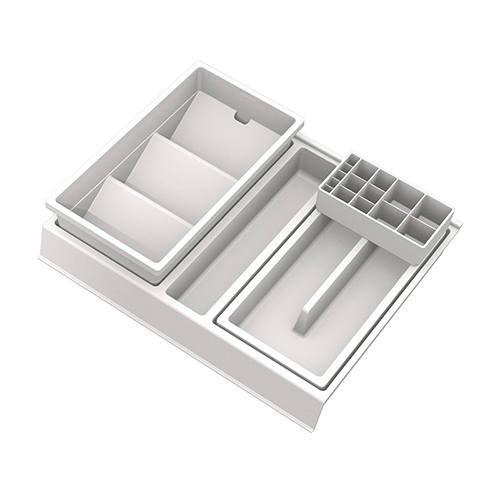 Органайзер для ванной комнаты (большой лоток), D=400мм, белый (пласт.)